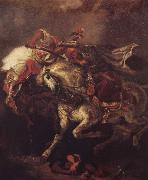 Eugene Delacroix The battle of the Giaurs with the Pascha, after Byrons poem The Giaour Sweden oil painting artist